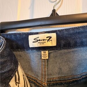 Seven7 Dark Blue Straight Leg Denim Jeans